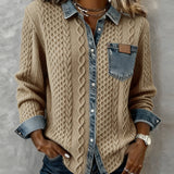 Hemd mit langen Ärmeln und Denim-Details