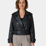 Aigline | Kurze Trenchjacke aus Kunstleder