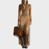 Victoria | Fransen Wildleder Boho Kleid