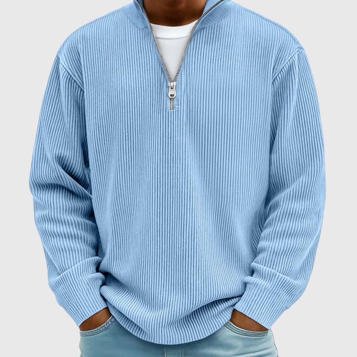 Valentin | Zeitloser Pullover mit halbem Reißverschluss