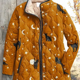 Wibke™ | Steppjacke mit Katzen und Monden