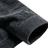 Herrenveloursjacke mit Sherpa-Kragen und Druckknöpfen - Dunkelgrau