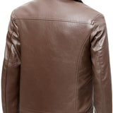 Elegante Lederjacke mit Fleece-Futter