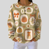 Tawnie™ | Sweater mit Schleifen und Kürbissen