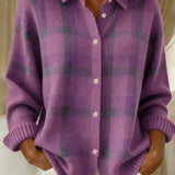 Rebecca | Locker sitzender karierten Cardigan