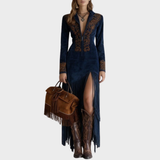 Victoria | Fransen Wildleder Boho Kleid