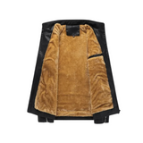 Retro-Padded-Lederjacke mit Fleece-Futter