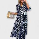 Sophia | Midi-Kleid mit Kettenmuster