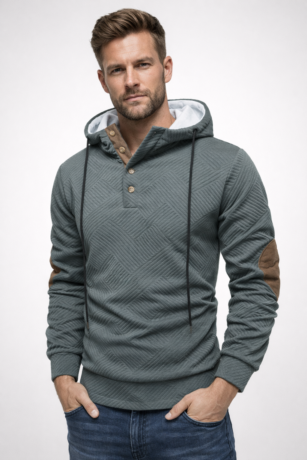 Noah | Zeitloser Kapuzenpullover mit Knopfleiste