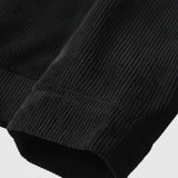 Herrenveloursjacke mit Sherpa-Kragen und Druckknöpfen - Schwarz
