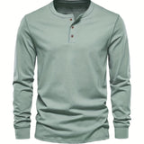 Premium Baumwoll-Henley-Hemd für Herren