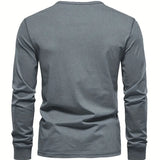 Premium Baumwoll-Henley-Hemd für Herren