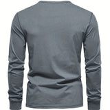 Premium Baumwoll-Henley-Hemd für Herren