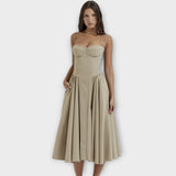 Gesine - Ärmelloses Korsett-Midikleid