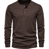Premium Baumwoll-Henley-Hemd für Herren