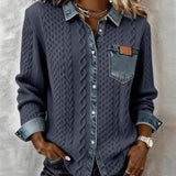 Hemd mit langen Ärmeln und Denim-Details