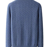 Deneb Kaschmir-Velours-Sweater mit Halbreißverschluss