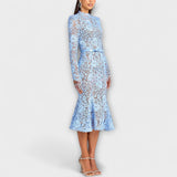 Freya – Elegantes Midi-Kleid aus floralem Spitze