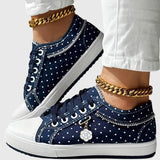 Elsie | Denim-Sneaker mit Spitzenbesatz