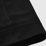 Herrenveloursjacke mit Sherpa-Kragen und Druckknöpfen - Schwarz