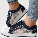 Elsie | Denim-Sneaker mit Spitzenbesatz