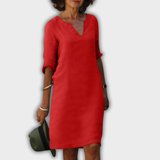 Lyns - Kleid mit V-Ausschnitt
