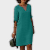 Lyns - Kleid mit V-Ausschnitt