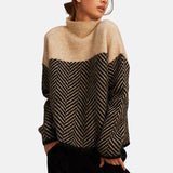 Bree - Strukturierter Zwei-Ton Strickpullover