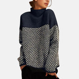 Bree - Strukturierter Zwei-Ton Strickpullover