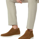 Herren Mokassins aus Leder – Slip-On Chukka Stil, Flacher Absatz – Braun