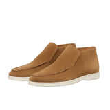 Herren Mokassins aus Leder – Slip-On Chukka Stil, Flacher Absatz – Braun