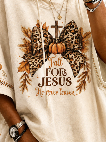 Janine | Halloween-Herbst-Buchstaben-Kürbis-Druck, halbe Ärmel, lockerer Kapuzenpullover