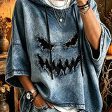Ingrid | Halloween-inspirierter Kapuzenpullover mit halben Ärmeln