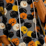 Irene | Halloween-inspirierter Kapuzenpullover mit halben Ärmeln