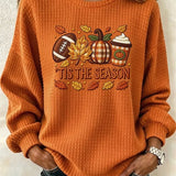 Emma | Lässiges Halloween-Sweatshirt mit Text und Buchstaben, Rundhalsausschnitt und langen Ärmeln