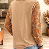 Linda | Vintage elegantes, funkelndes Halloween-inspiriertes Farbblock-Sweatshirt