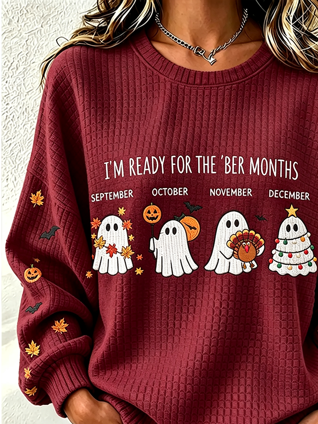 Manuela | Halloween-inspiriertes Rundhals-Langarm-Sweatshirt
