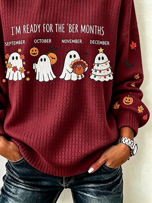 Manuela | Halloween-inspiriertes Rundhals-Langarm-Sweatshirt