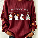 Manuela | Halloween-inspiriertes Rundhals-Langarm-Sweatshirt
