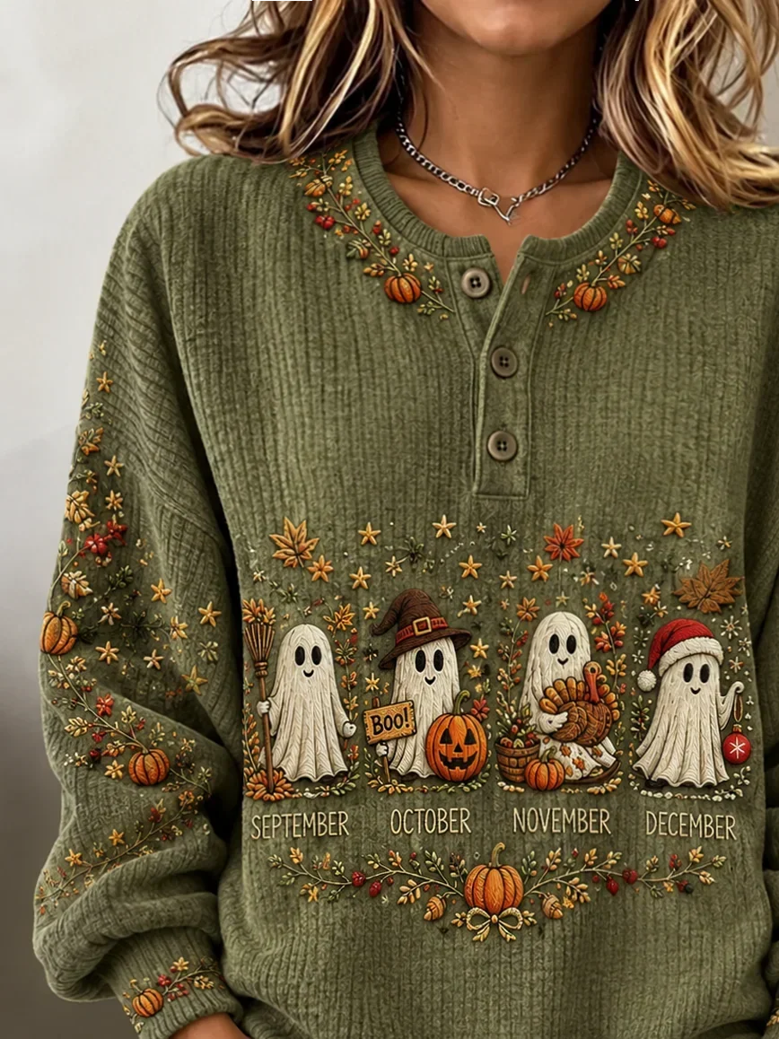 Lorraine | Halloween-inspiriertes Rundhals-Langarm-Sweatshirt