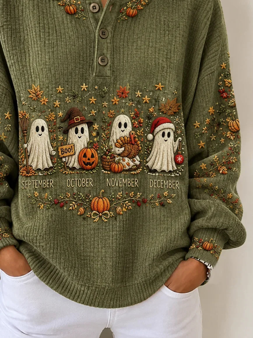 Lorraine | Halloween-inspiriertes Rundhals-Langarm-Sweatshirt