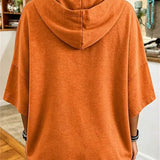 Aria | Halloween-inspirierter orangefarbener Kürbisgesichts-Hoodie mit Dreiviertelärmeln
