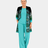 Lorna | Dreiteiliges Ensemble in türkisfarbenem Paisley