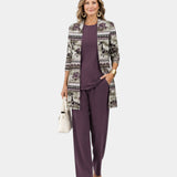 Ruth | Ensemble Monochrome Drei Teile Pflaume