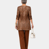 Clara | Ensemble Trois Pièces Marron Chaud