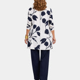 Annette | Dreiteiliges Blumenensemble in Navy