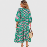 Fleur | Entspanntes, gestuftes Maxikleid mit Kimonoärmeln