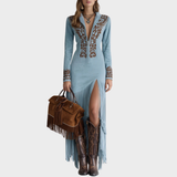 Victoria | Fransen Wildleder Boho Kleid