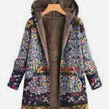Georgette | Boho-Sherpa-Hoodie mit floralem Muster