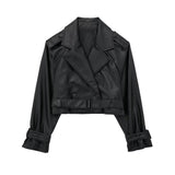 Aigline | Kurze Trenchjacke aus Kunstleder